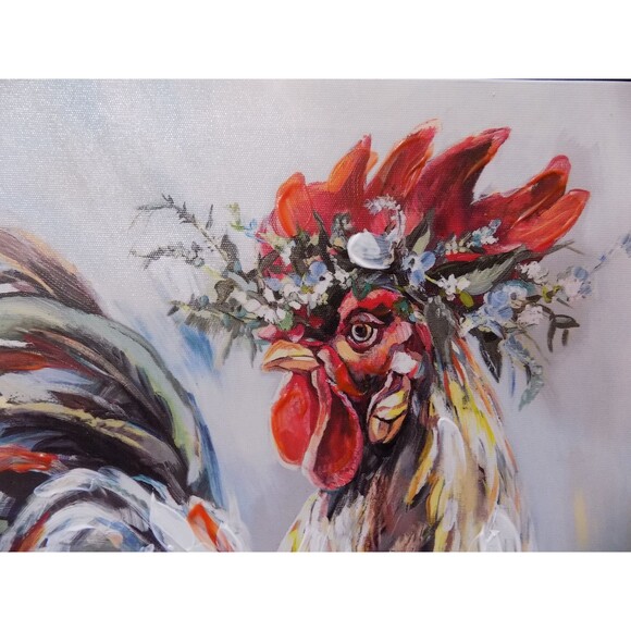 NEW Cow Rooster Painting Print Wall Art By Ed Brodsky Rustic Home Farmhouse - Picture 2 of 9